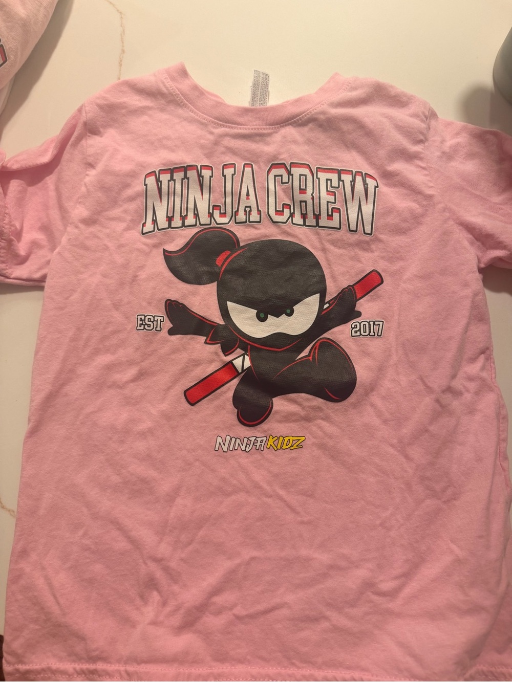 Gildan Pink Ninja Crew Graphic Tee ninja kidz